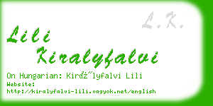 lili kiralyfalvi business card